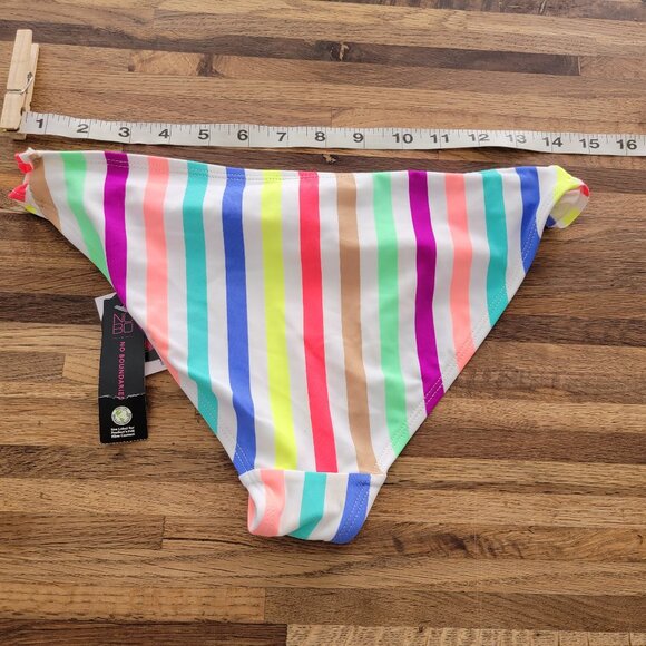 NWT NOBO Ruffle Side Striped Bikini Swim Bottom - Picture 4 of 9